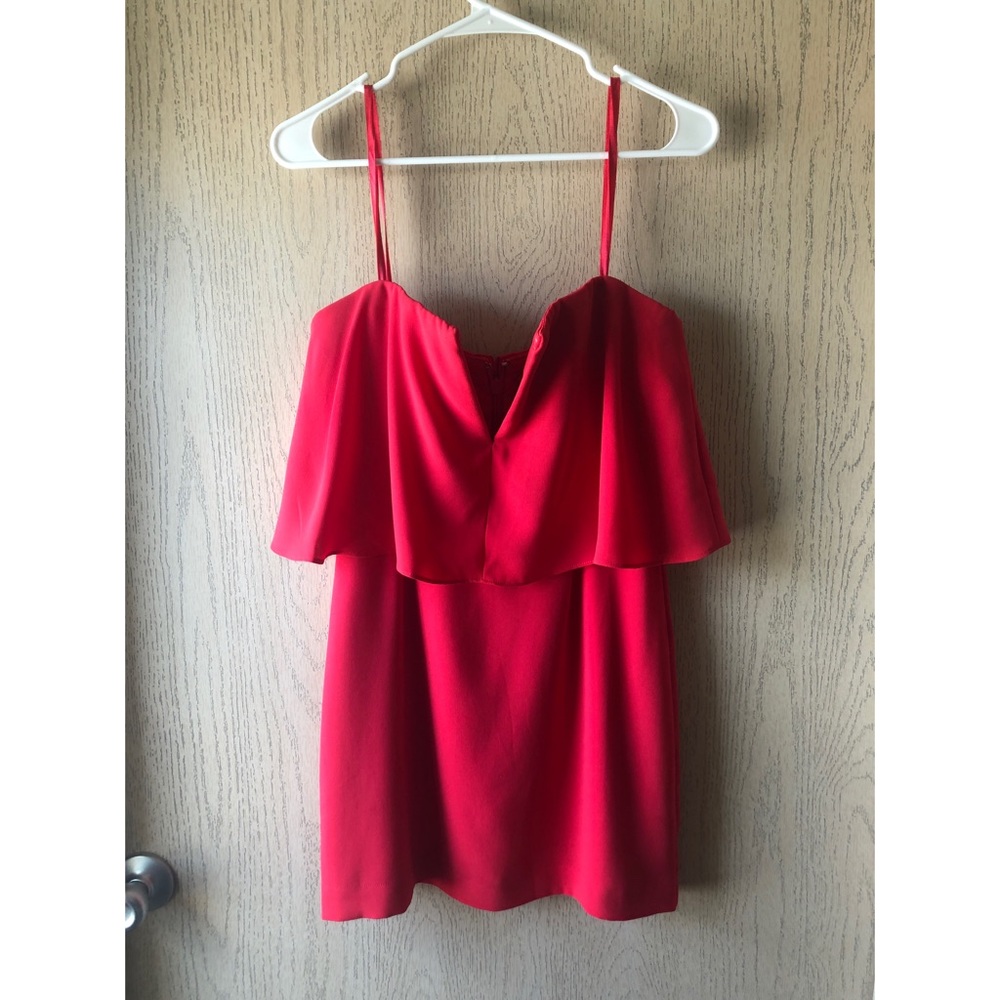 BCBG Red V Neck Mini Dress